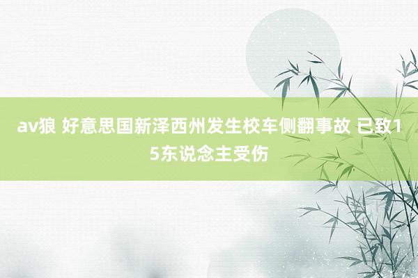 av狼 好意思国新泽西州发生校车侧翻事故 已致15东说念主受伤