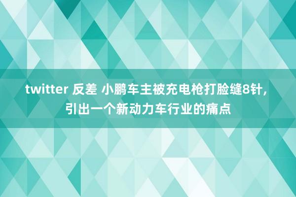 twitter 反差 小鹏车主被充电枪打脸缝8针， 引出一个新动力车行业的痛点