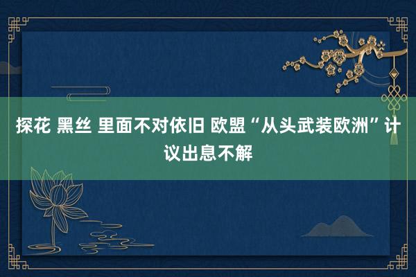 探花 黑丝 里面不对依旧 欧盟“从头武装欧洲”计议出息不解