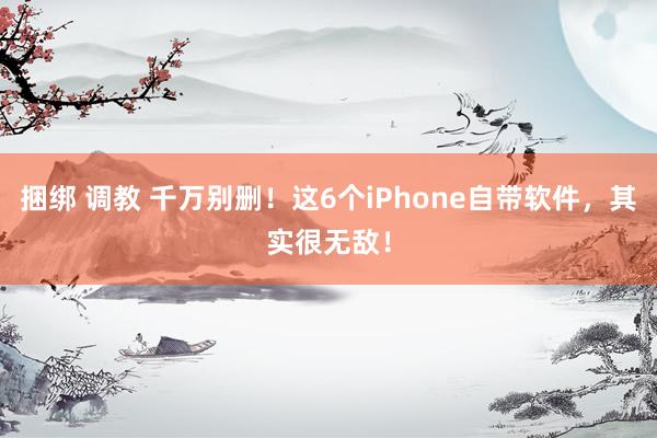 捆绑 调教 千万别删！这6个iPhone自带软件，其实很无敌！